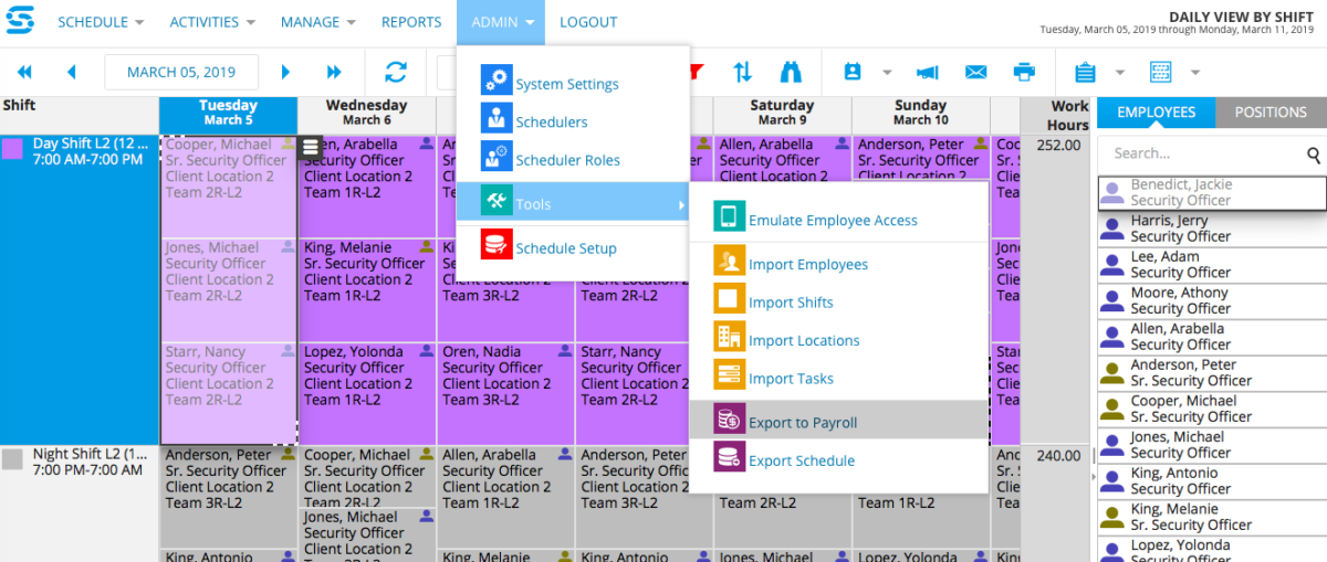 Export to Payroll is Now a Snap Snap Schedule
